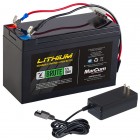 MARCUM TECHNOLOGIES Lithium 12 V 10 AH LIFEPO4 Brute Battery and 3 AMP Charger Kit