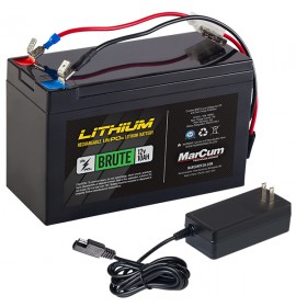 MARCUM TECHNOLOGIES Lithium 12 V 10 AH LIFEPO4 Brute Battery and 3 AMP Charger Kit