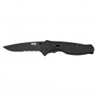 SOG KNIVES Flash II-Partially Serrated,Black TiNi-CP