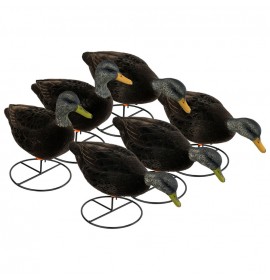 TANGLEFREE Flight Fully Flocked Full Body Black Duck 6 Pack