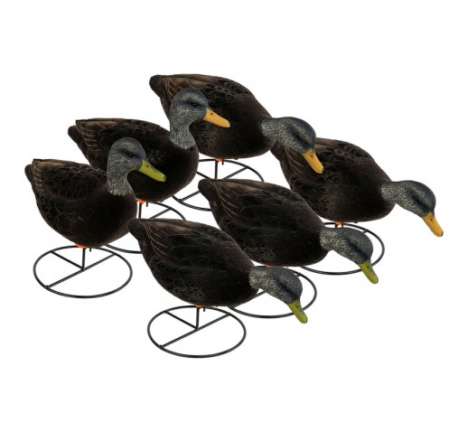 TANGLEFREE Flight Fully Flocked Full Body Black Duck 6 Pack