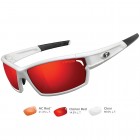 TIFOSI OPTICS Tifosi Camrock Matte White Interchangeable Sunglasses - Clarion Red/AC&trade; Red/Clear